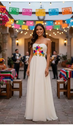 Captura de pantalla 2026-06-17 184018 Vestido De Manta Artesanal Mexicano Pintado / Mod. Mónaco