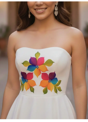 Captura de pantalla 2026-06-17 184044 Vestido De Manta Artesanal Mexicano Pintado / Mod. Mónaco