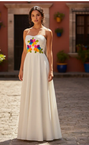 Captura de pantalla 2026-06-17 184102 Vestido De Manta Artesanal Mexicano Pintado / Mod. Mónaco