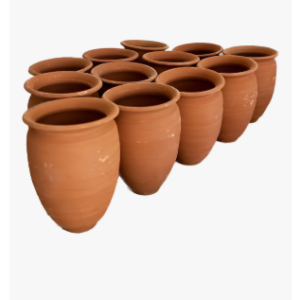 12 Vasos Cantaritos De Barro Jarrito Tequilero 400ml Color Marrón Claro, producto artesanal