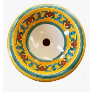 Lavabo Redondo Sobreponer Talavera Artesanal. Estilo Antiguo