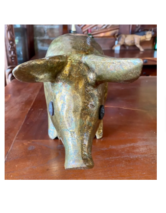 Escultura Cerdo Puerco Madera Y Oro De Hoja Estilo Antiguo - Imagen 5