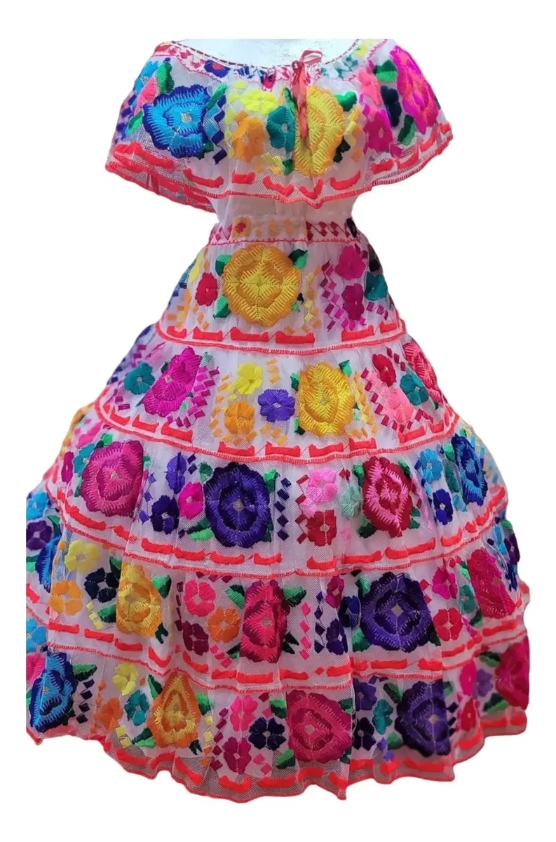 Conjunto Artesanal Chiapaneca Bordado A Mano Ajustable - Imagen 3