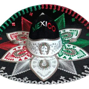 Sombrero Charro Tricolor Adulto Fiesta Mexicana Artesanal