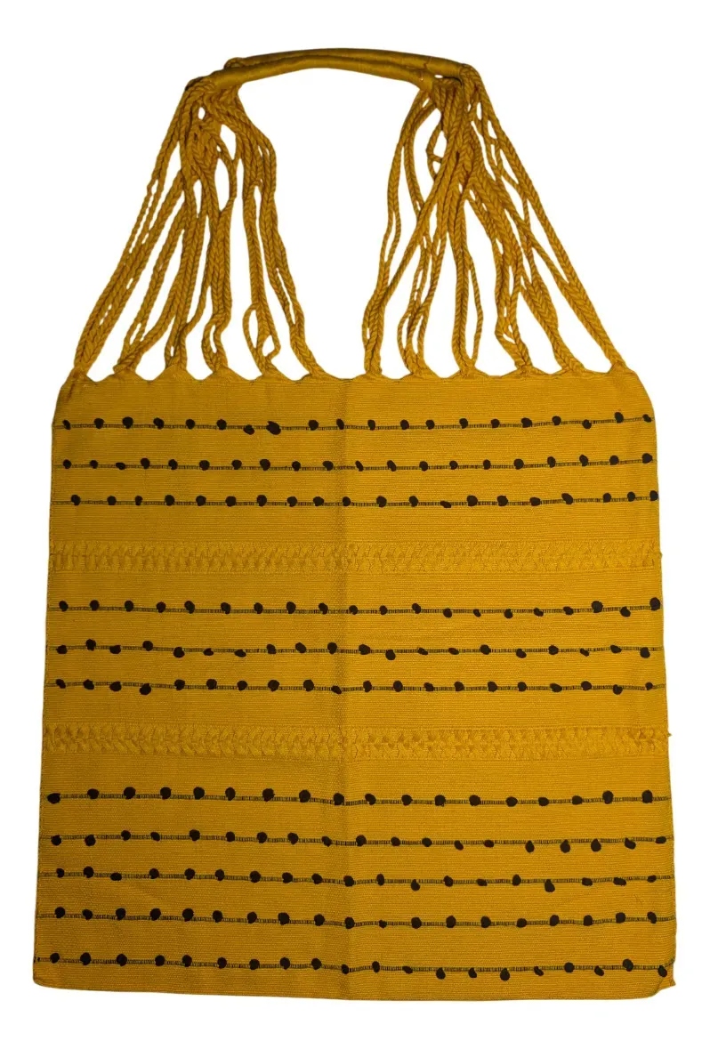 Bolso Artesanal Con Bolitas Chiapas Echo Ha Mano Verde - Imagen 6