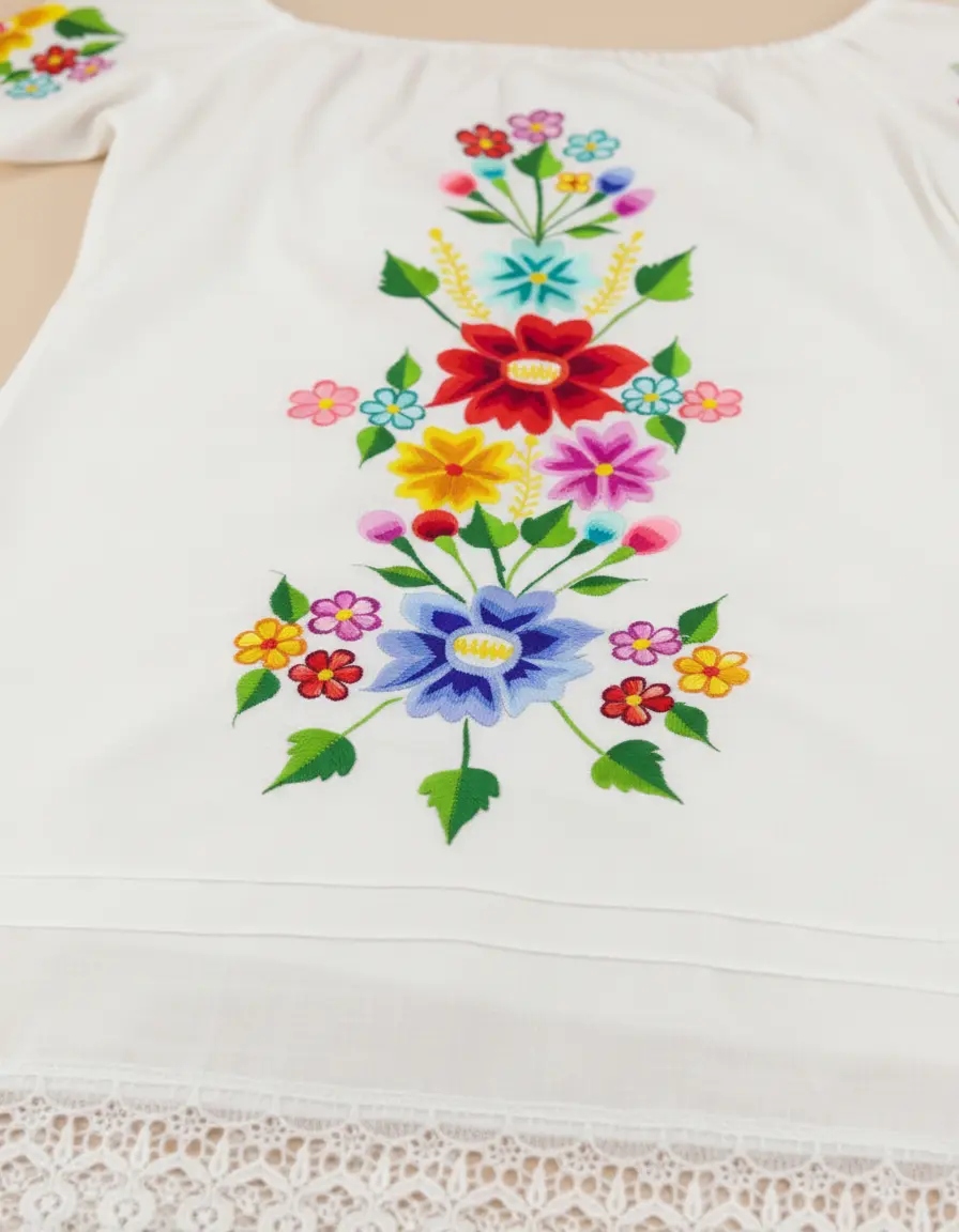 Vestido Yucateco. Bordado. Artesanal. Marianita 03. Mayakim - Imagen 4