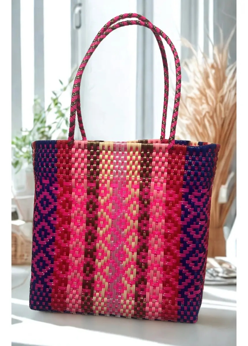Bolso Artesanal Hecho De Plastico A Mano Tote Bag Bolsa Dama - Imagen 4