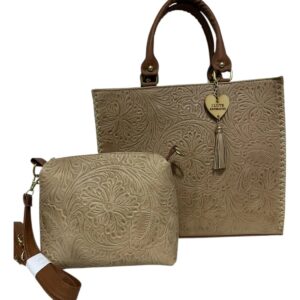 Bolso Y Crossbody Cincelado Piel Artesanal Hecho En México