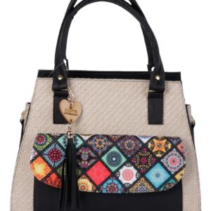 Bolsa con Asa Fratello Isabella de Yute Beige para Mujer