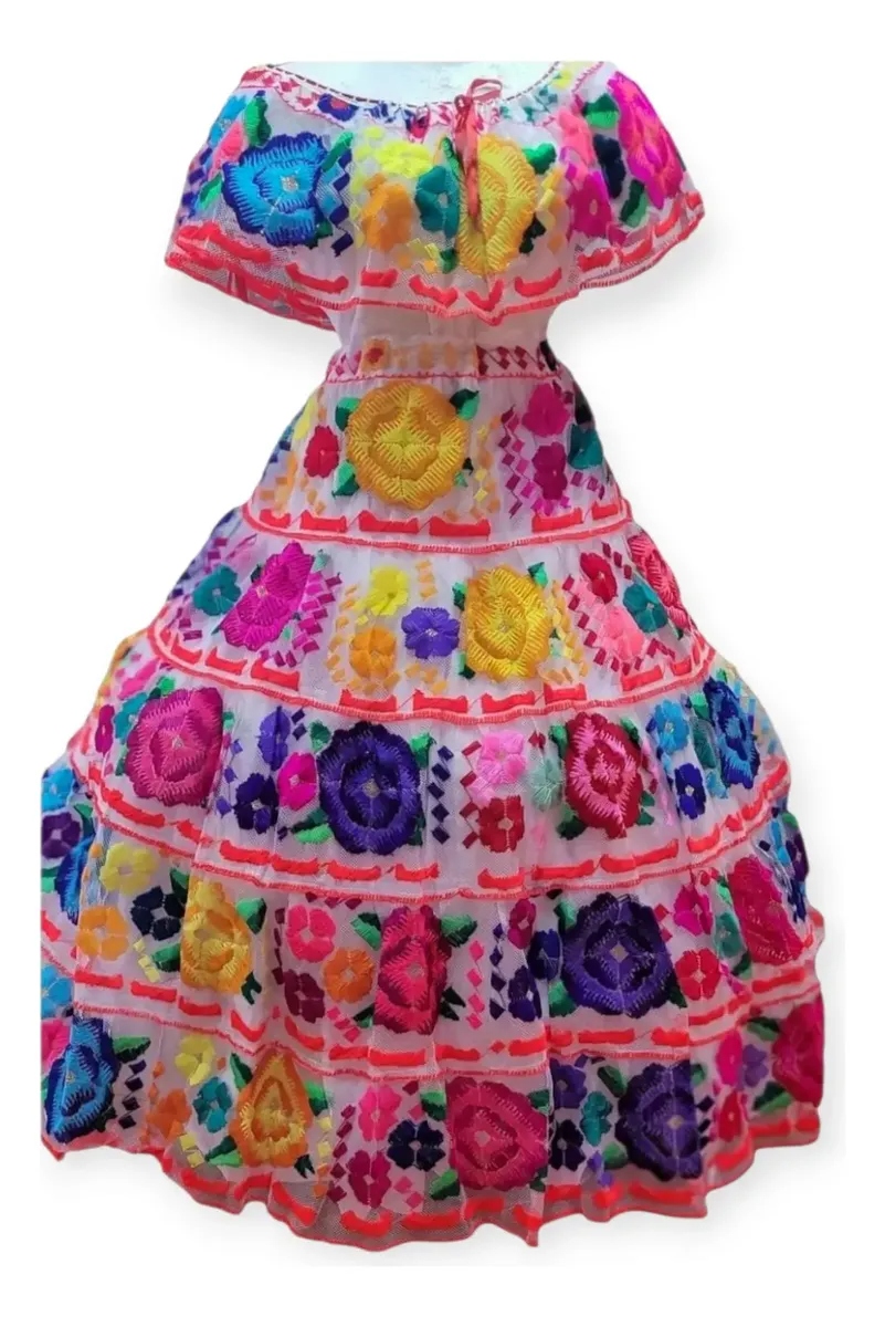 Conjunto Artesanal Chiapaneca Bordado A Mano Ajustable - Imagen 4