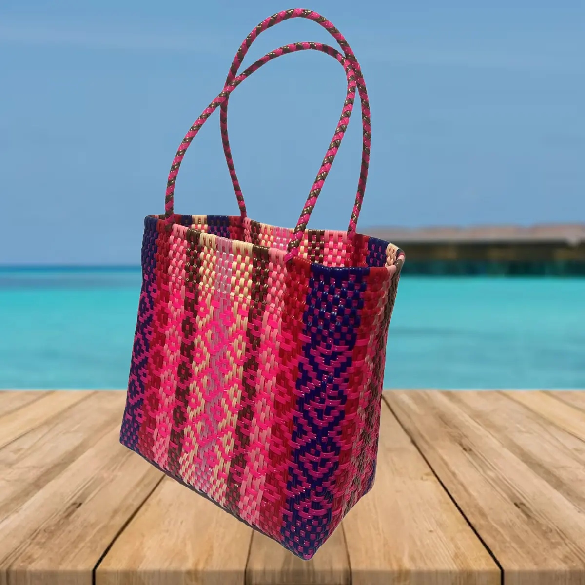 Bolso Artesanal Hecho De Plastico A Mano Tote Bag Bolsa Dama - Imagen 3