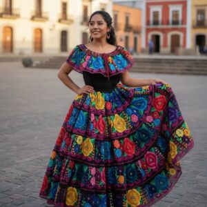 Vestido Artesanal Chiapaneca Doble Ruedo