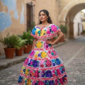 Conjunto Artesanal Chiapaneca Bordado A Mano Ajustable