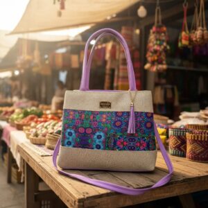 Bolsa De Mano Grande Artesanal De Yute