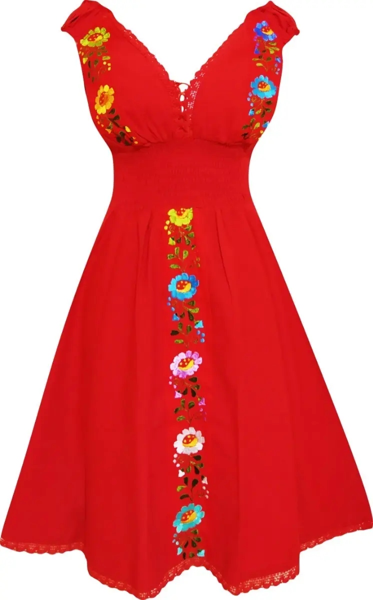 Vestido Bordado Artesanal Moderno Campesino Juv. Var/colore - Imagen 4