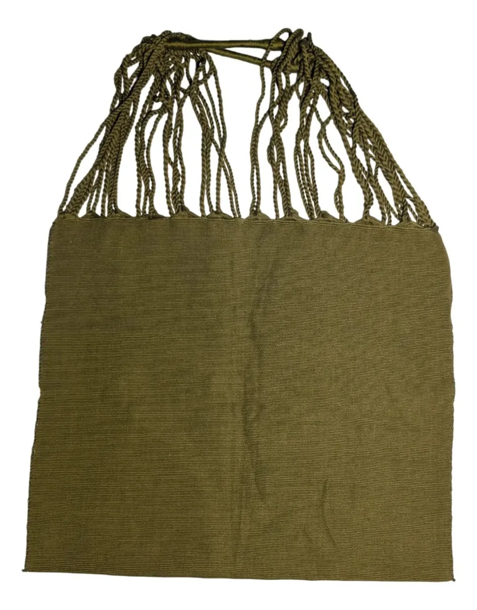 Bolso Artesanal Con Bolitas Chiapas Echo Ha Mano Verde - Imagen 8