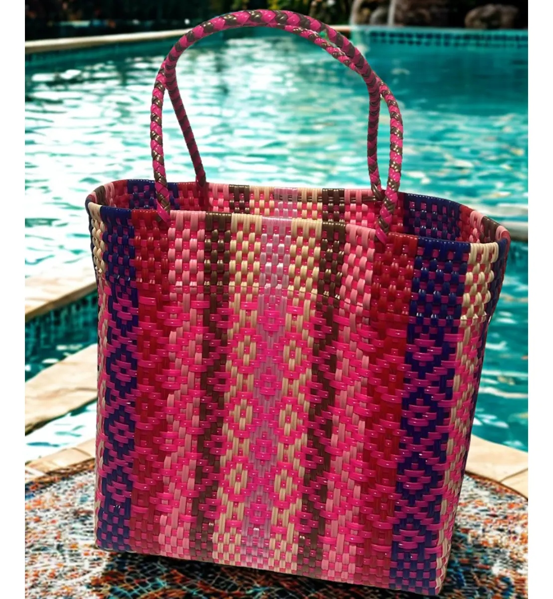 Bolso Artesanal Hecho De Plastico A Mano Tote Bag Bolsa Dama - Imagen 2